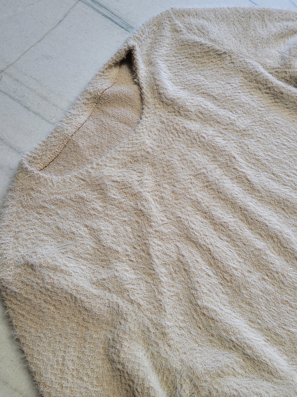 Source Unknown Neutral Beige Crewneck Women's Sweater